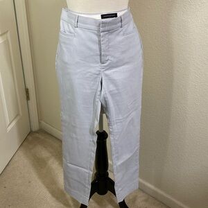 Banana Republic white/blue pinstripe flat front suiting‎ pants 4P